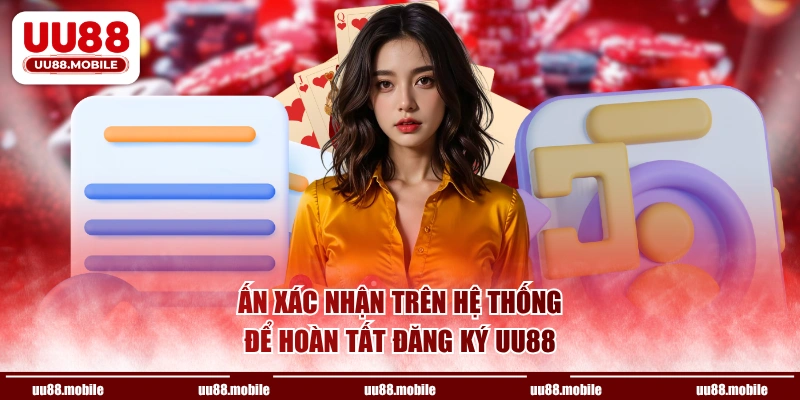 Ấn xác nhận trên hệ thống để hoàn tất đăng ký UU88